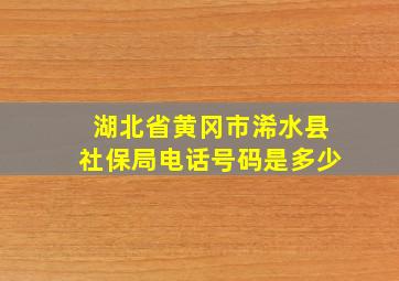 湖北省黄冈市浠水县社保局电话号码是多少