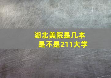 湖北美院是几本是不是211大学