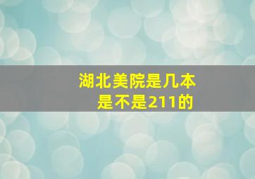 湖北美院是几本是不是211的