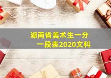 湖南省美术生一分一段表2020文科