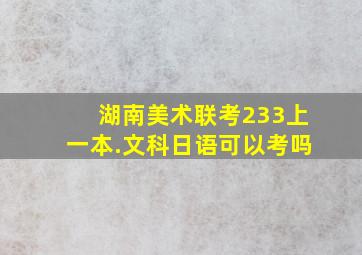 湖南美术联考233上一本.文科日语可以考吗