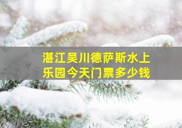 湛江吴川德萨斯水上乐园今天门票多少钱