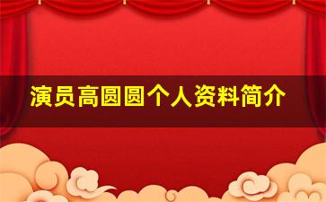 演员高圆圆个人资料简介