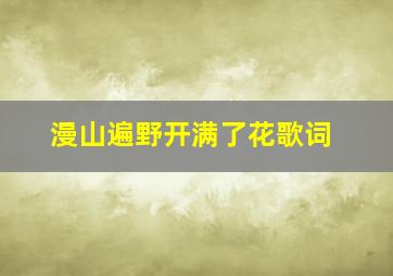 漫山遍野开满了花歌词