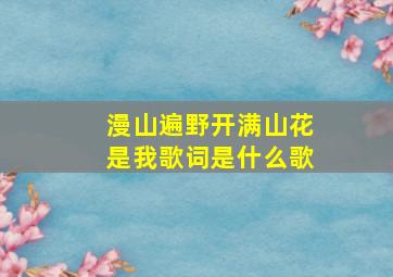 漫山遍野开满山花是我歌词是什么歌