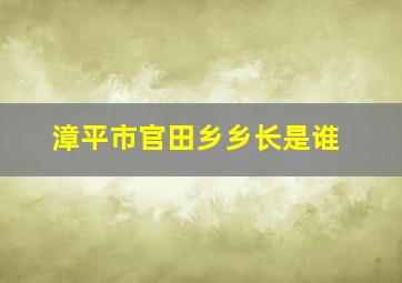 漳平市官田乡乡长是谁