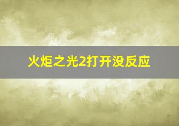 火炬之光2打开没反应