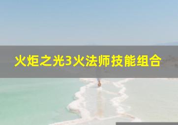 火炬之光3火法师技能组合