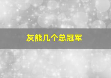 灰熊几个总冠军