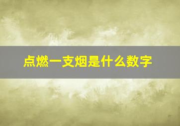 点燃一支烟是什么数字