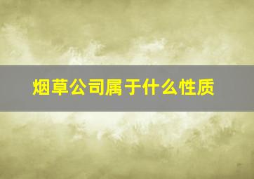 烟草公司属于什么性质