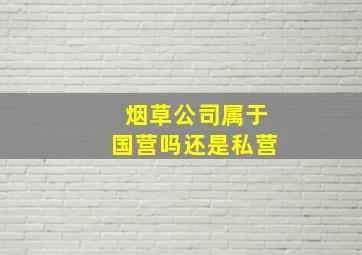 烟草公司属于国营吗还是私营