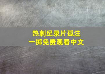 热刺纪录片孤注一掷免费观看中文