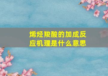 烯烃羧酸的加成反应机理是什么意思