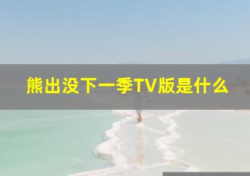 熊出没下一季TV版是什么