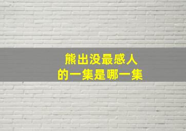 熊出没最感人的一集是哪一集