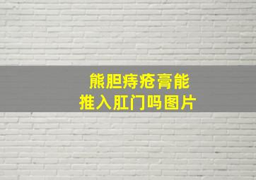 熊胆痔疮膏能推入肛门吗图片