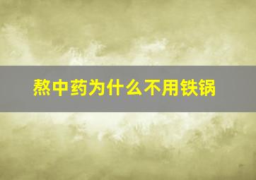 熬中药为什么不用铁锅