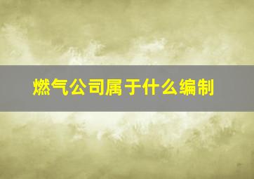 燃气公司属于什么编制