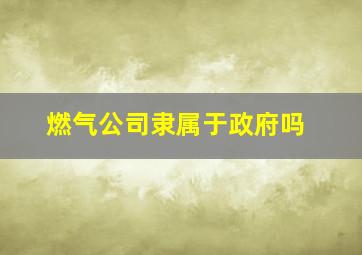 燃气公司隶属于政府吗