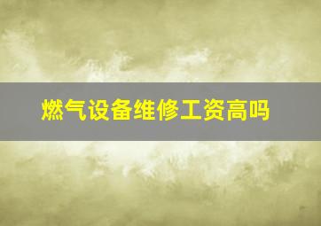 燃气设备维修工资高吗