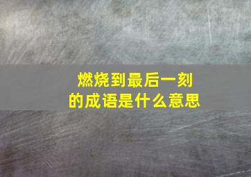 燃烧到最后一刻的成语是什么意思