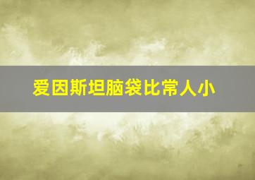 爱因斯坦脑袋比常人小