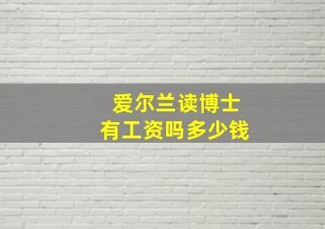 爱尔兰读博士有工资吗多少钱