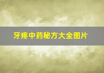 牙疼中药秘方大全图片