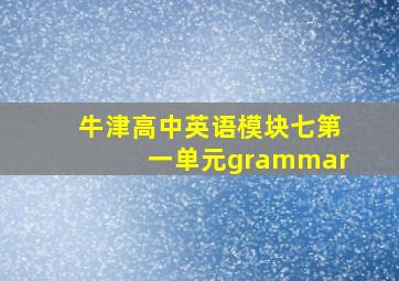 牛津高中英语模块七第一单元grammar