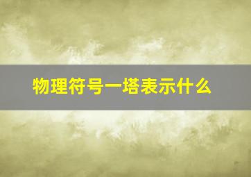 物理符号一塔表示什么