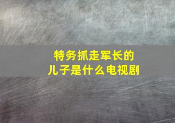 特务抓走军长的儿子是什么电视剧