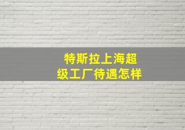 特斯拉上海超级工厂待遇怎样