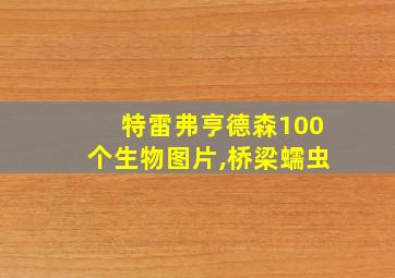 特雷弗亨德森100个生物图片,桥梁蠕虫