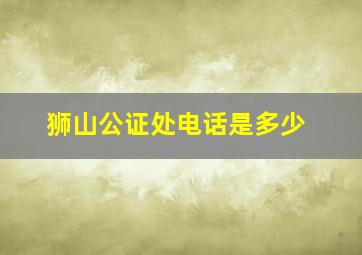 狮山公证处电话是多少