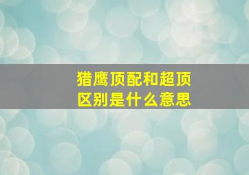 猎鹰顶配和超顶区别是什么意思