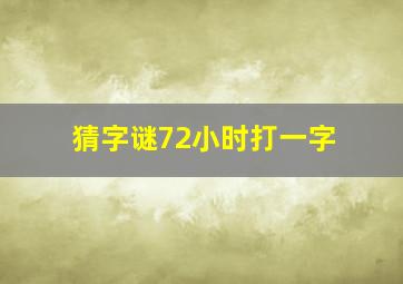 猜字谜72小时打一字