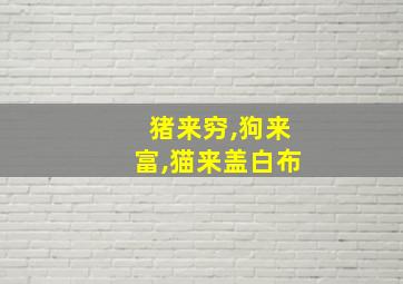 猪来穷,狗来富,猫来盖白布