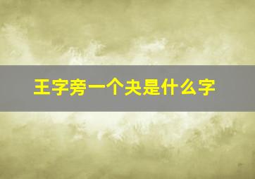 王字旁一个夬是什么字