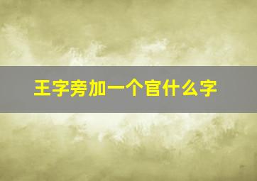 王字旁加一个官什么字