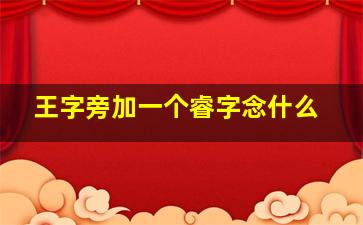 王字旁加一个睿字念什么