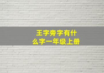 王字旁字有什么字一年级上册