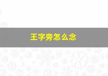 王字旁怎么念