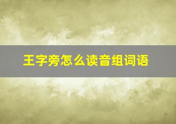 王字旁怎么读音组词语