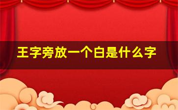 王字旁放一个白是什么字