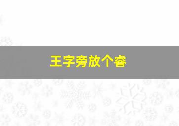 王字旁放个睿