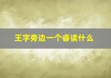 王字旁边一个睿读什么