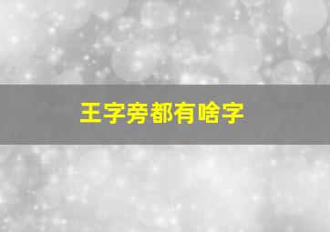 王字旁都有啥字