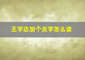 王字边加个炎字怎么读