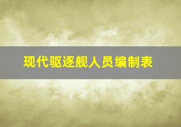 现代驱逐舰人员编制表